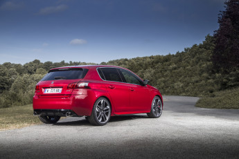 обоя автомобили, peugeot, 308, красный, 2015г, gti