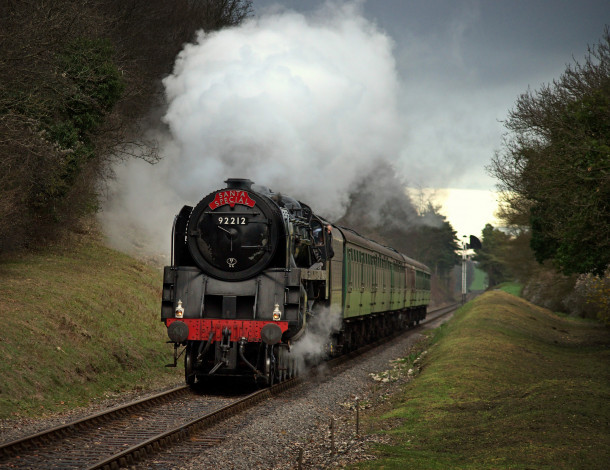 Обои картинки фото техника, паровозы, паровоз, рельсы, железная, дорога