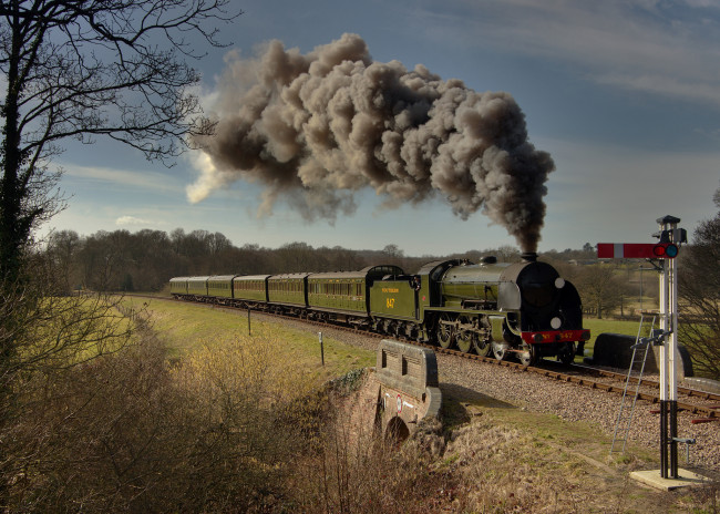 Обои картинки фото техника, паровозы, паровоз, рельсы, дорога, железная