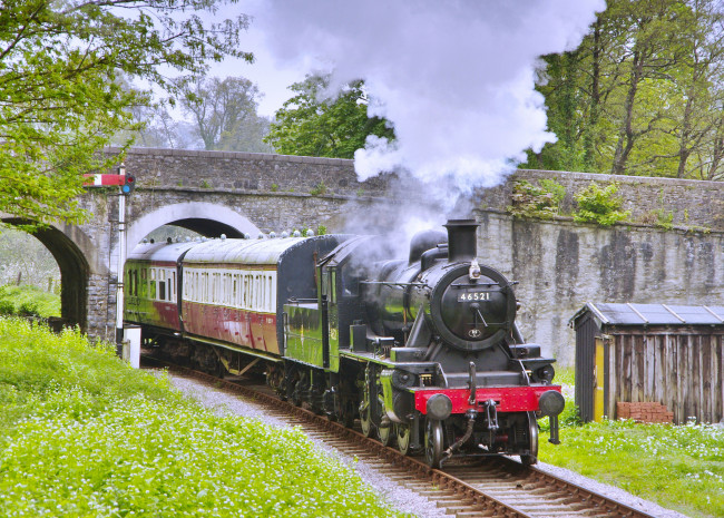 Обои картинки фото техника, паровозы, паровоз, рельсы, дорога, железная