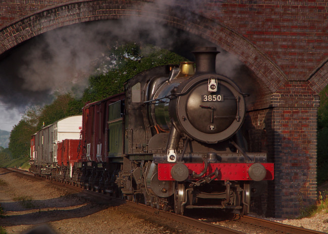 Обои картинки фото техника, паровозы, железная, паровоз, рельсы, дорога