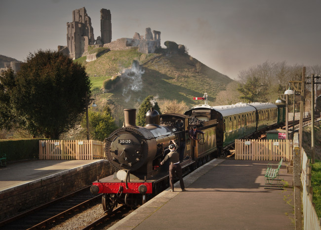 Обои картинки фото техника, паровозы, дорога, железная, паровоз, рельсы