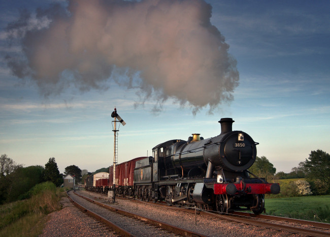 Обои картинки фото техника, паровозы, рельсы, дорога, железная, паровоз