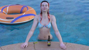 Картинка 3д+графика люди+ people фон взгляд девушка