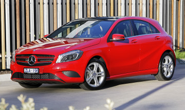 Картинка автомобили mercedes-benz красный w176 au-spec a 180