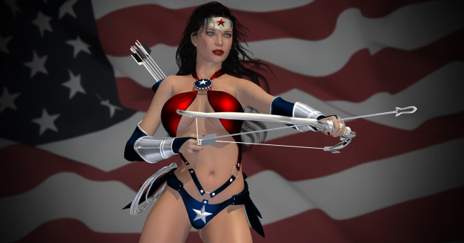 Обои картинки фото 3д графика, фантазия , fantasy, взгляд, девушка, оружие, фон