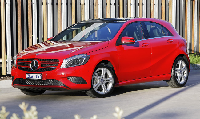 Обои картинки фото автомобили, mercedes-benz, красный, w176, au-spec, a, 180