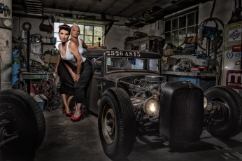 Картинка автомобили -авто+с+девушками pinup hot rod