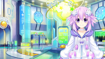 Картинка аниме hyperdimension+neptunia девушка взгляд фон