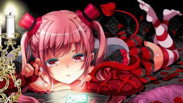 Картинка аниме музыка девушка взгляд фон