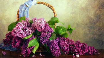 Картинка цветы сирень корзинка
