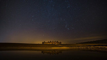 Картинка разное -+другое звезды ночь вода постройка