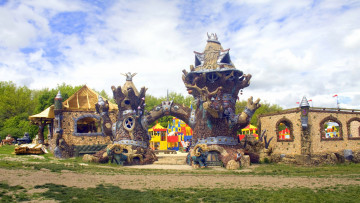 Картинка разное карусели +качели +аттракционы детская площадка сказочная постройка