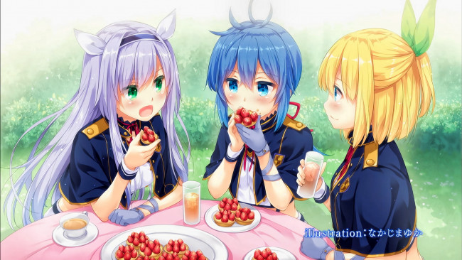 Обои картинки фото аниме, rokudenashi majutsu koushi to akashic records, девушки, взгляд, фон