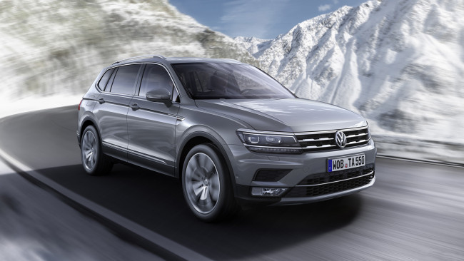 Обои картинки фото volkswagen tiguan allspace highline 4motion 2018, автомобили, volkswagen, tiguan, allspace, highline, 4motion, 2018
