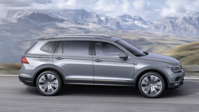 Обои картинки фото volkswagen tiguan allspace highline 4motion 2018, автомобили, volkswagen, tiguan, allspace, highline, 4motion, 2018