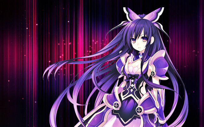 Обои картинки фото аниме, date a live, фон, взгляд, девушка