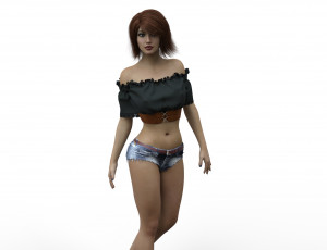 Картинка 3д+графика люди+ people девушка взгляд фон