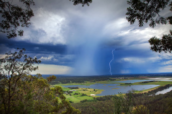 Картинка природа молния +гроза простор