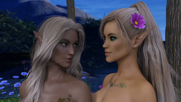 Картинка 3д+графика эльфы+ elves фон взгляд эльфийки