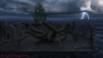 Картинка 3д+графика существа+ creatures змеи