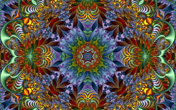 Картинка 3д+графика фракталы+ fractal цвета узор фон