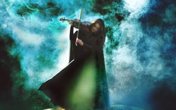 Картинка музыка -другое скрипка девушка дым