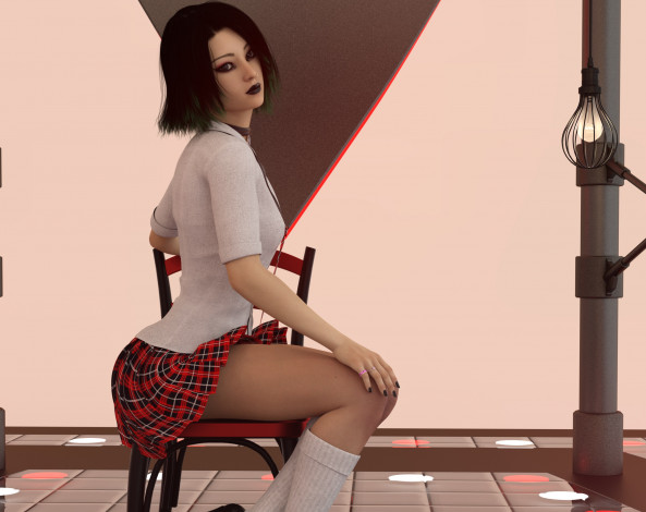 Обои картинки фото 3д графика, люди , people, фон, взгляд, девушка