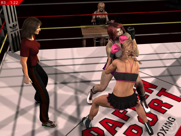 Обои картинки фото 3д графика, спорт , sport, бокс, ринг, фон, взгляд, девушки