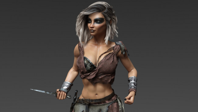 Обои картинки фото 3д графика, фантазия , fantasy, фон, взгляд, девушка