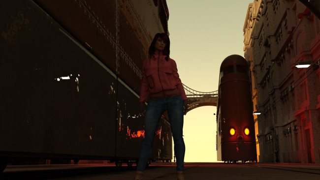 Обои картинки фото 3д графика, люди , people, фон, взгляд, девушка