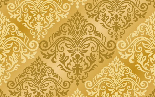 Обои картинки фото векторная графика, графика , graphics, pattern, vector, золотой, damask, текстура, ornament, with, орнамент, узор, seamless