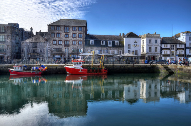 Обои картинки фото города, - улицы,  площади,  набережные, англия, катера, канал, вода, солнце, небо, река, облака