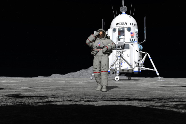 Обои картинки фото 3д графика, космические корабли,  звездолеты , spaceships,  starships, космонавт, луна, ракета