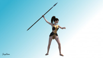 Картинка 3д+графика амазонки+ amazon девушка фон взгляд