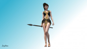 Картинка 3д+графика амазонки+ amazon взгляд девушка фон