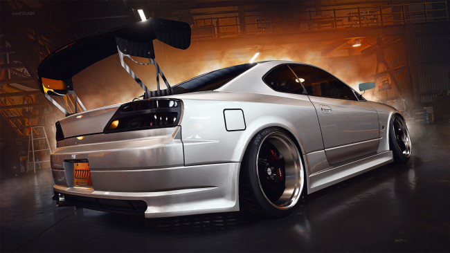 Обои картинки фото nissan silvia, автомобили, 3д, nissan, silvia, крутой, японский, самурай, который, умеет, валить, боком, и, не, только