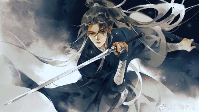 Обои картинки фото jianghu ye yu, аниме, jianghu ye yu , artbook, jianghu, ye, yu, парень