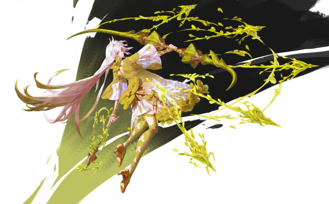 Обои картинки фото аниме, оружие,  техника,  технологии, девушка, магия