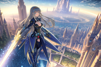 Картинка аниме оружие +техника +технологии нейросети графика нейроарт ai art нейронные сети рисунки нейро искусство девушка