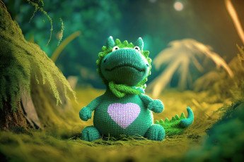 Картинка разное ремесла +поделки +рукоделие нейросети графика нейроарт ai art нейронные сети рисунки нейро искусство вязаный дракон