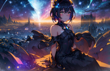 Картинка аниме магия +колдовство +halloween нейросети графика нейроарт ai art нейронные сети рисунки нейро искусство девушка