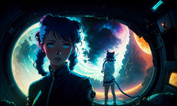 Картинка аниме оружие +техника +технологии нейросети графика нейроарт ai art нейронные сети рисунки нейро искусство девушка