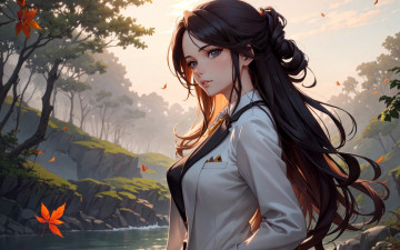 Картинка аниме пейзажи +природа нейросети графика нейроарт ai art нейронные сети рисунки нейро искусство