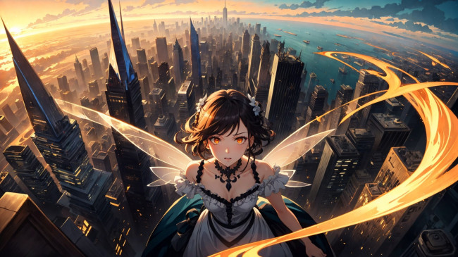 Обои картинки фото аниме, животные,  существа, нейросети, графика, нейроарт, ai, art, нейронные, сети, рисунки, нейро, искусство, девушка