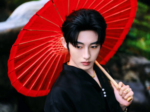 обоя win win - dong si cheng, мужчины, -unsort, парень, рубашка, зонт
