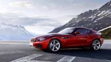 Картинка bmw+z4 автомобили bmw красный площадка горы