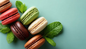 Картинка 3д+графика еда- food макаруны печенье