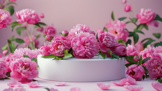 Обои картинки фото 3д графика, цветы , flowers, розовые, пионы, бутоны, лепестки