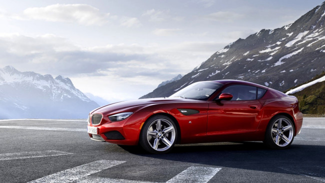 Обои картинки фото bmw z4, автомобили, bmw, красный, площадка, горы